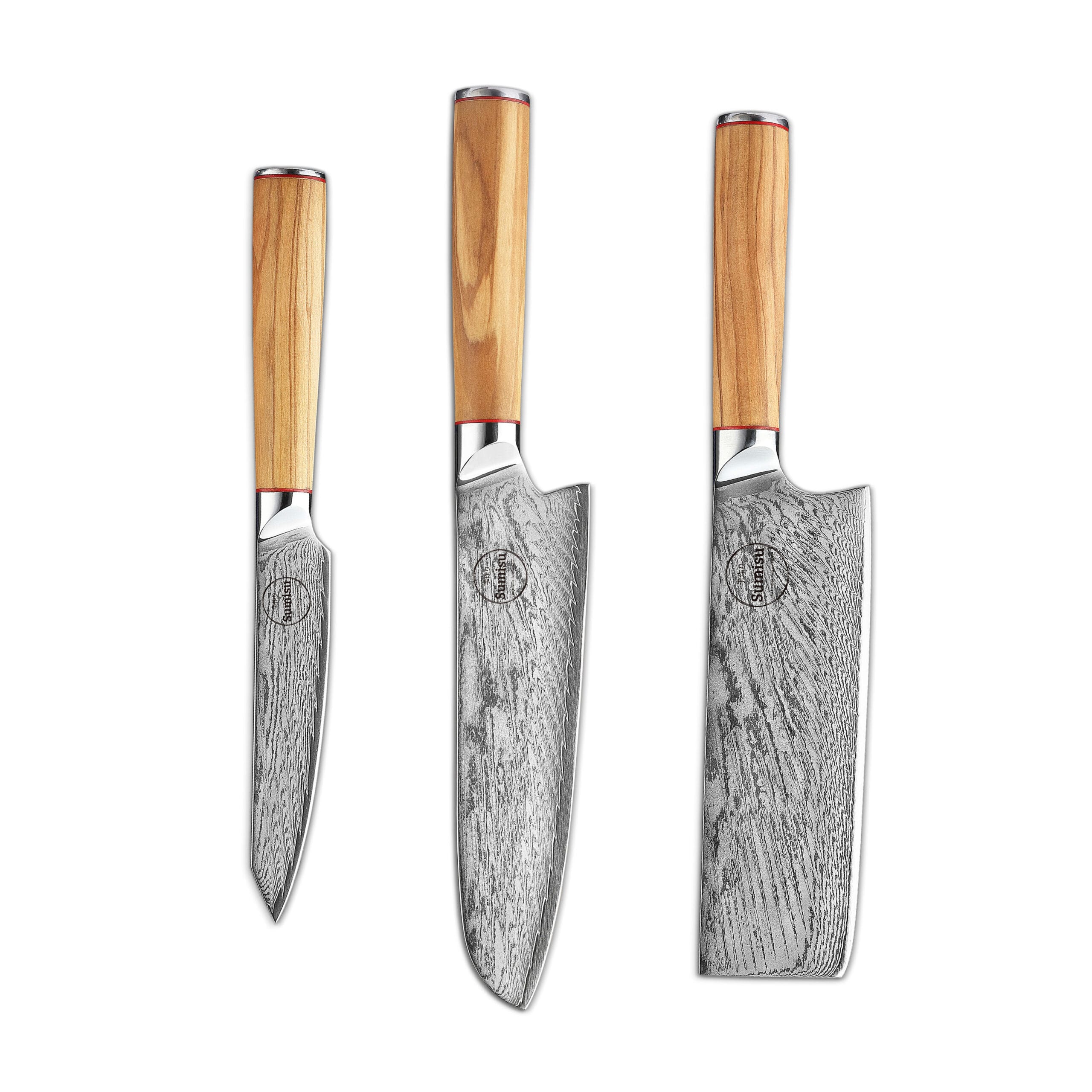 Sumisu Knives 3-delig Wood - hobbykok Sumisu Knives 3-delig Wood - hobbykok