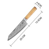 Sumisu Knives Kiritsuke Wood afmeting