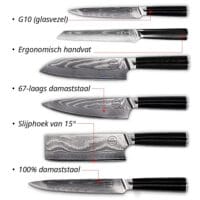 Sumisu Knives Black messenset 6-delig